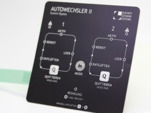Eine Folientastatur mit der Aufschrift "Autowechsler II".